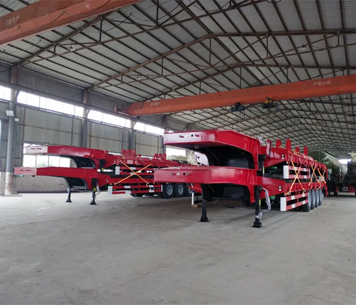 Hydraulic Extendable 3 Axle 60ton Gooseneck Low Boy Low Bed Trailer