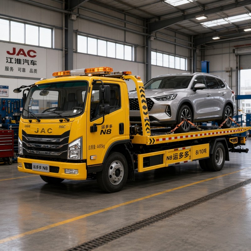 JAC N8 8-Ton Flatbed Wrecker Tow Truck with Cummins 160HP Engine
