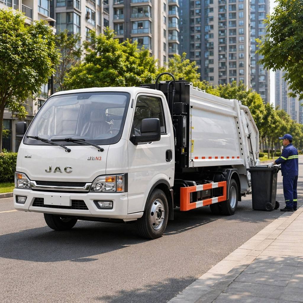 5-6CBM Compression Garbage Truck with JAC Chassis for Sale
