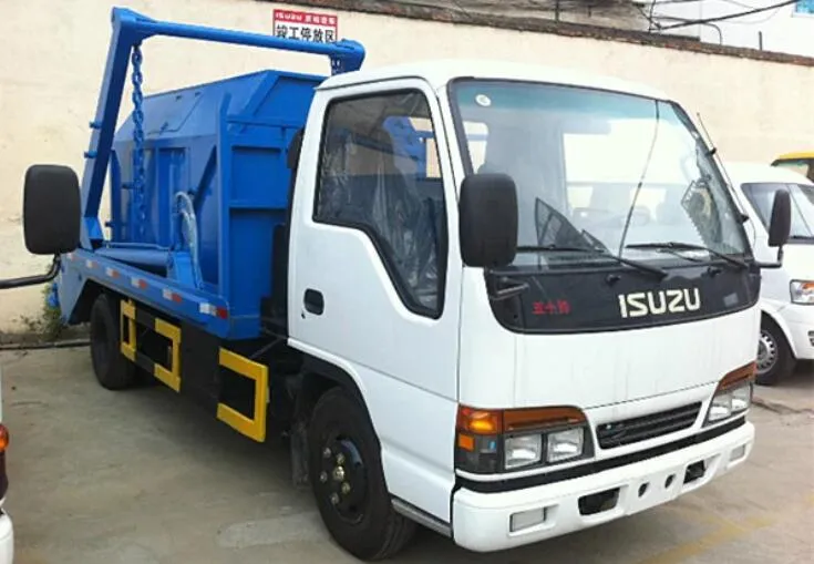 Japan Brand Isuzu 4X2 Small Garbage Truck Dimension Swing Arm