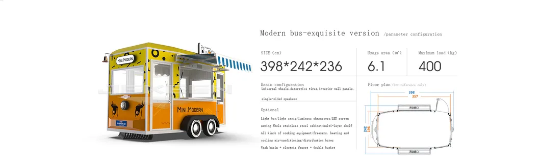 Jekeen Custom Airstream Cart Concession Mobile Food Truck/Ice Cream Mobile Trailers/Catering Truck for Sale