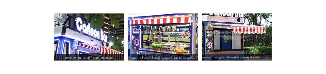 Jekeen Food Truck Mobile Trailer Cotton Candy Machine Multifunctional Food Cart