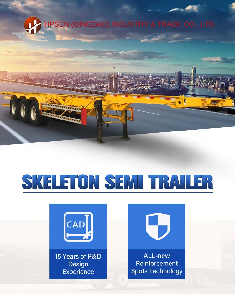 Low Price 20fr 40fr 45hc Truck Chassis Container Semi Trailer for Philippines