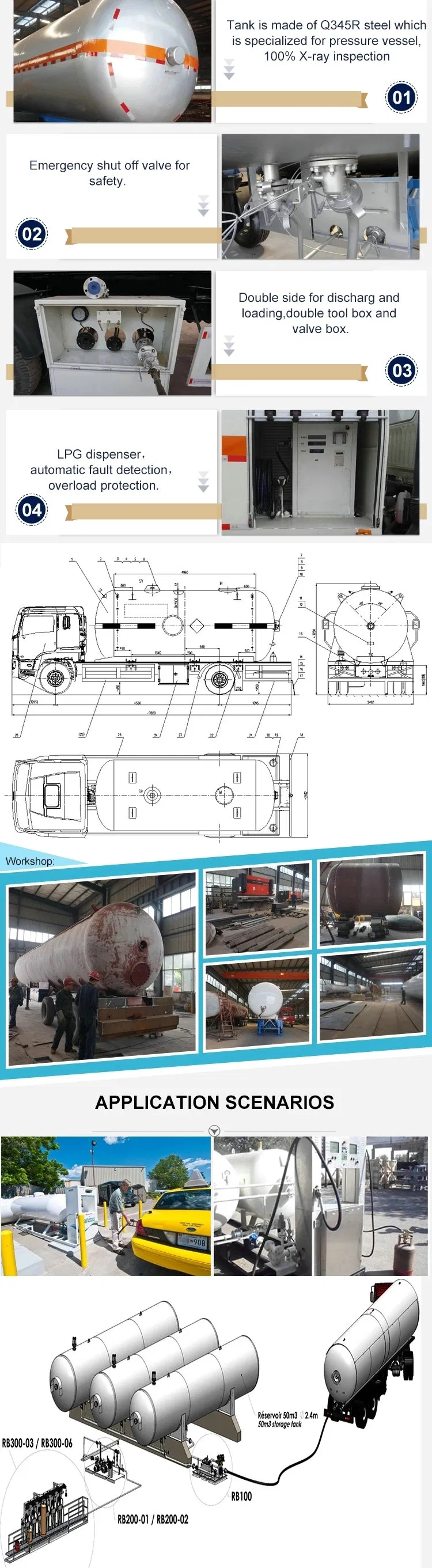 LPG Tank Trailer Bobtail Truck Transport 30- 60 M3 Butane Propane Cooking Gas