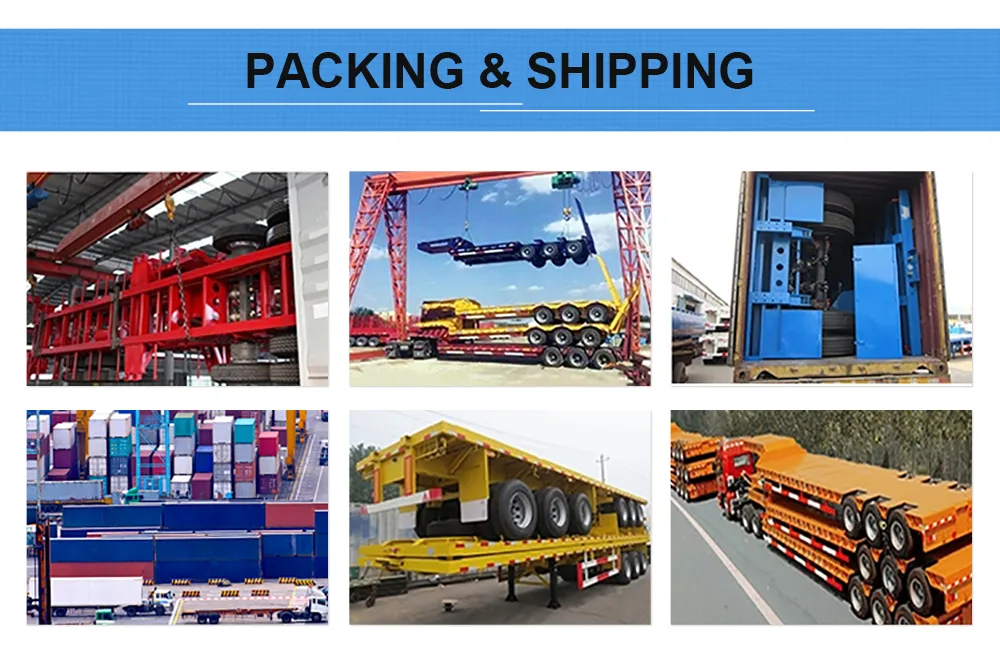 Luen 15000*2550*1600 Flatbed Equipment Transport Semi Truck Trailer with Twist Lock