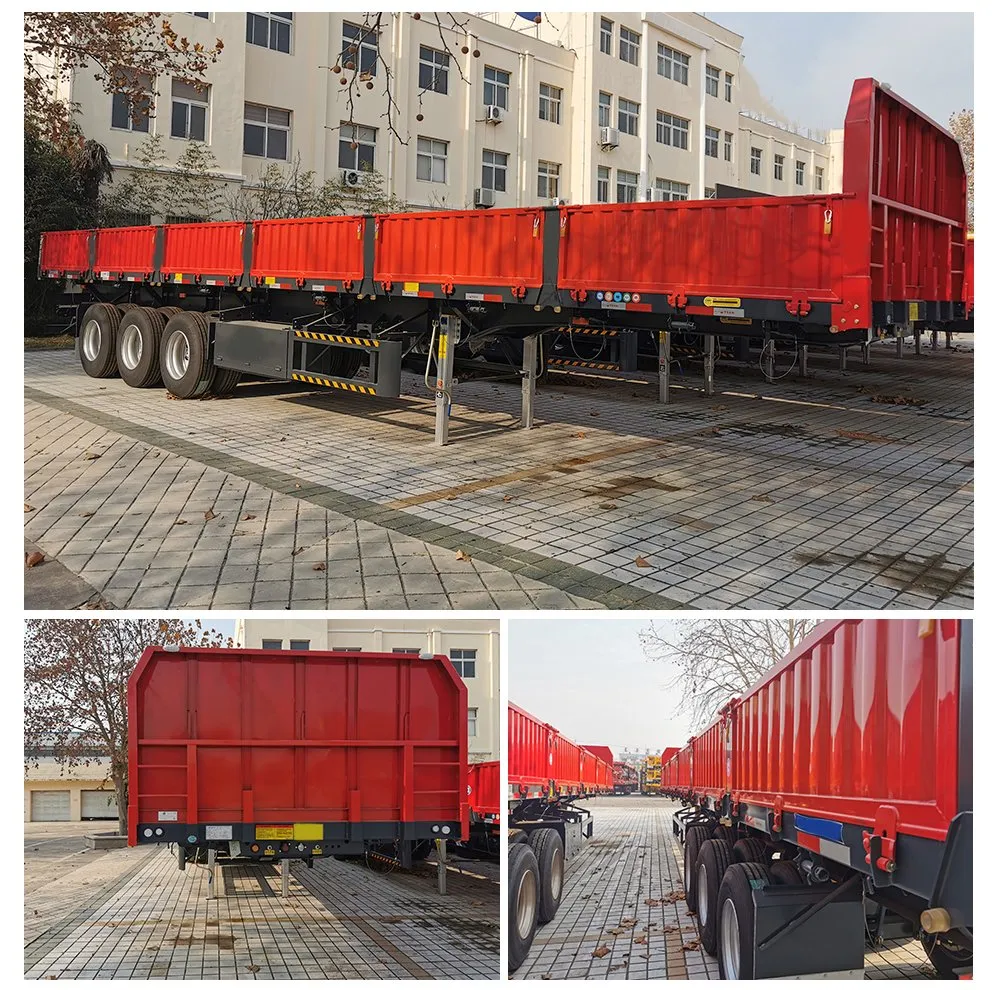 Luen 15000*2550*1600 Flatbed Equipment Transport Semi Truck Trailer with Twist Lock