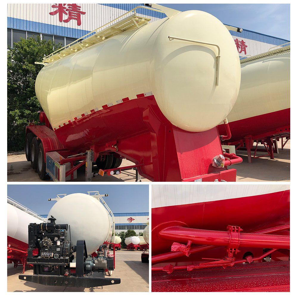 Luen 3 Axles 4 Alxes 45 Cbm Dust Tank Semi Trailer for Powder Cement Truck