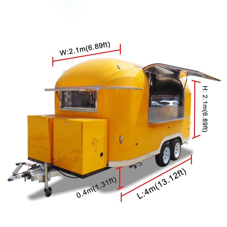 Mobile Fast Food Hamburger BBQ Pizza Donut Food Truck Burger Van Street Food Trucks Outdoor Outdoor Mobile Food Truck with Kitchen Equipment