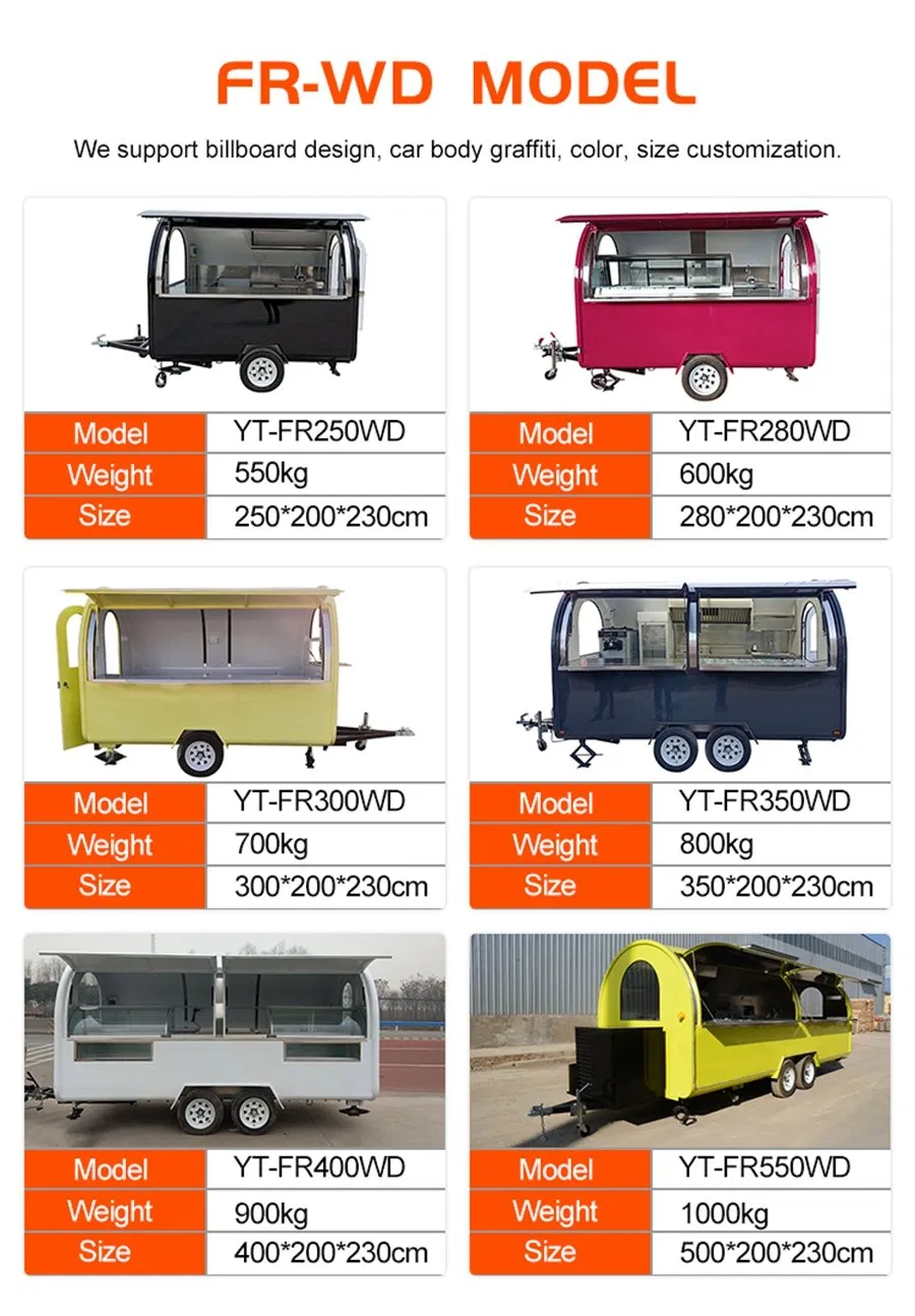 Mobile Food Trailer Food Truck Trailer Hot Dog Cart