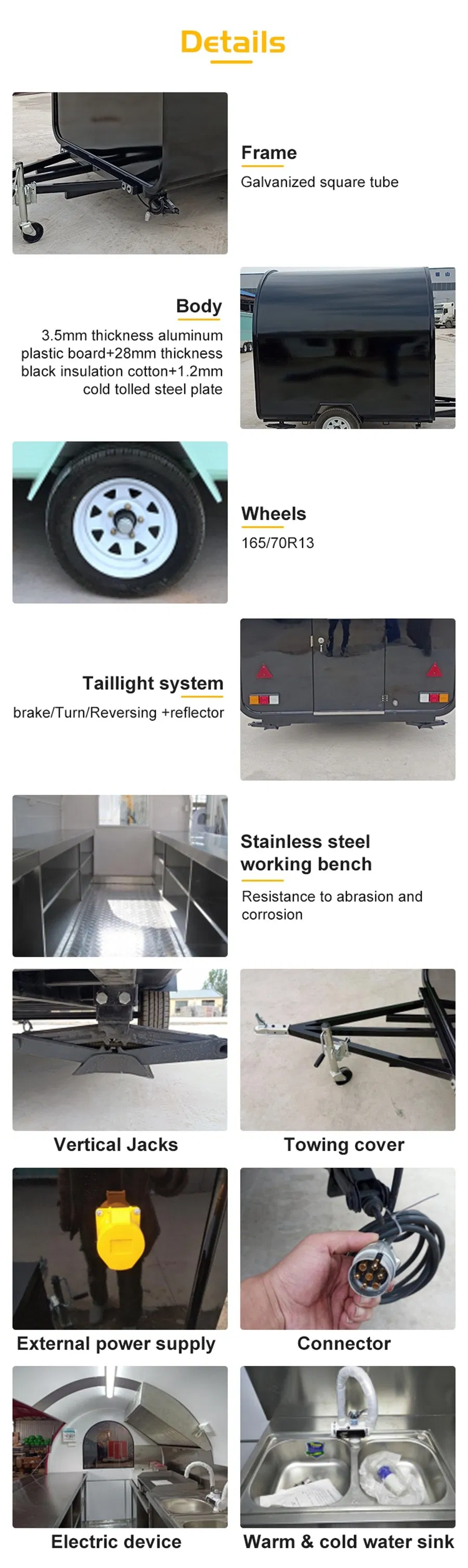 Mobile Food Trailer Food Truck Trailer Hot Dog Cart