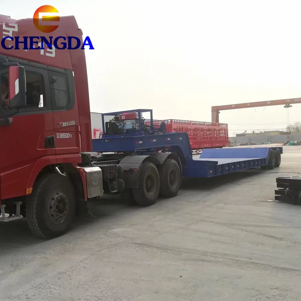 Multi Axle Hydraulic Excavator Low Bed Trailer Semi Changeable Gooseneck Semi Trailer