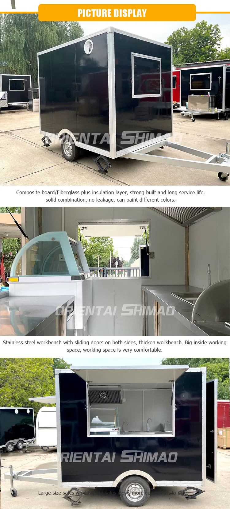 New Square Mobile off Road Camper Trailer with Tow Bar Color Sticker