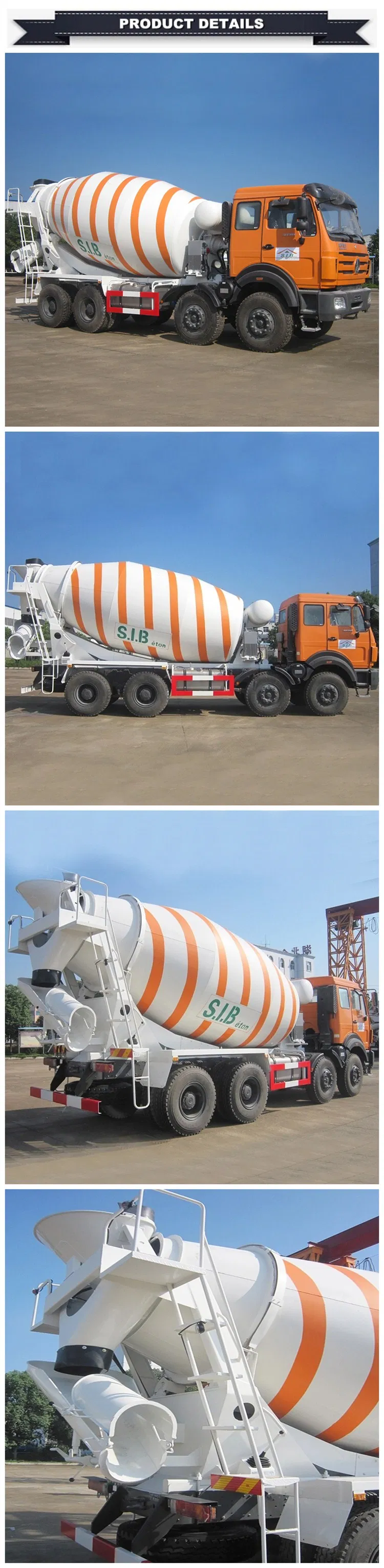 North Benz 16m3 16cbm 16 Cubic Meter Cement Concrete Mixer Truck, Construction Concrete Mixer