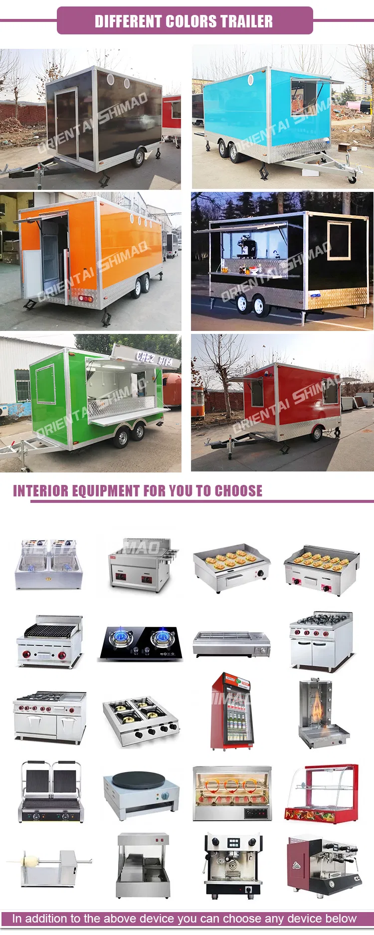 Oriental Shimao Donuts Hand Push Food Cart Mobile Fast Food Van