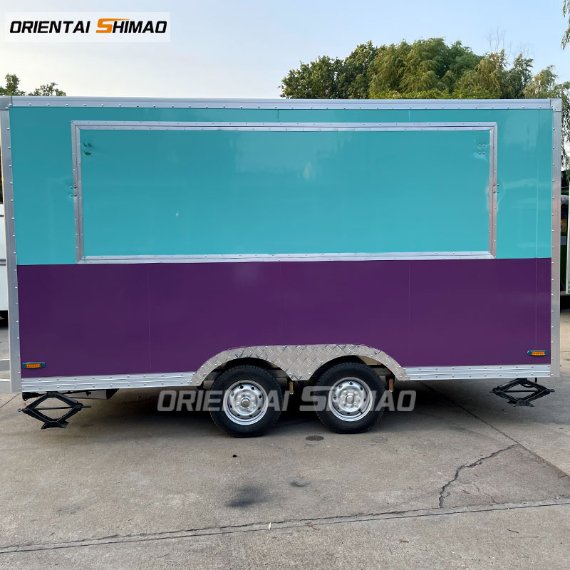 Oriental Shimao Donuts Hand Push Food Cart Mobile Fast Food Van