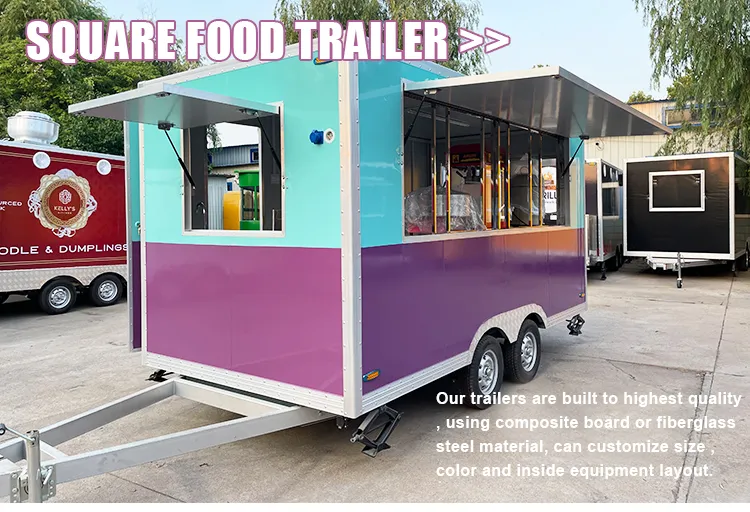 Oriental Shimao Donuts Hand Push Food Cart Mobile Fast Food Van
