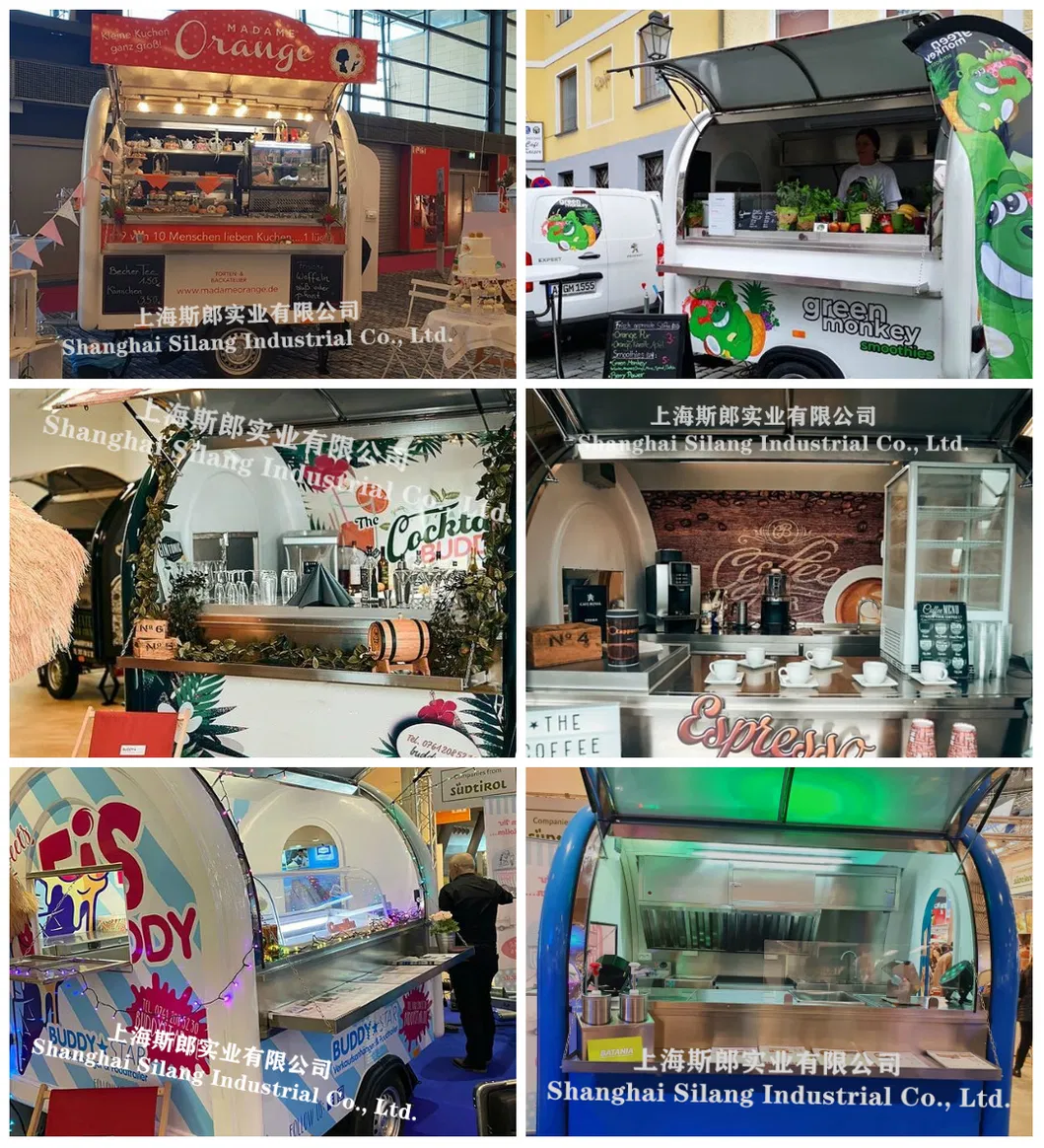 Red Customized Ice Cream Food Trailer in Europe 230*200*230cm
