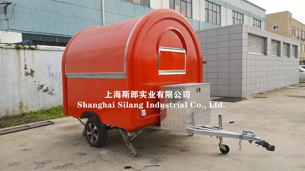 Red Customized Ice Cream Food Trailer in Europe 230*200*230cm