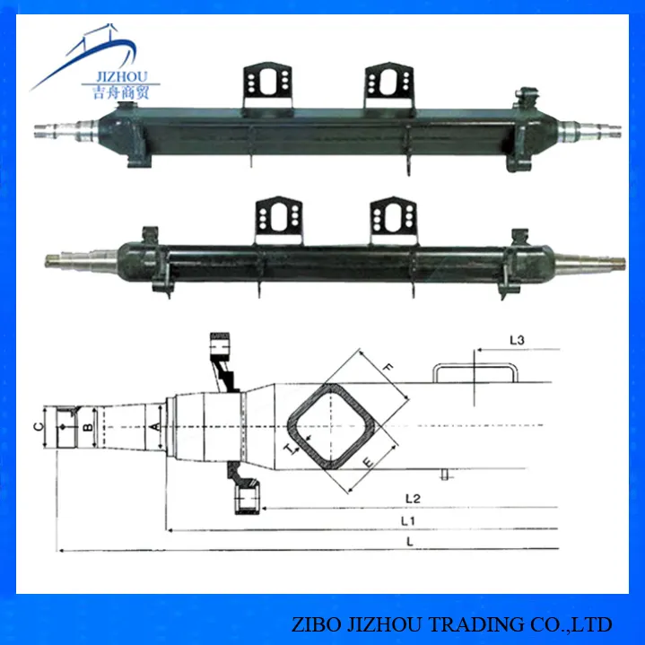 Semi Trailer 1850 Square Beam German Axle for Sale