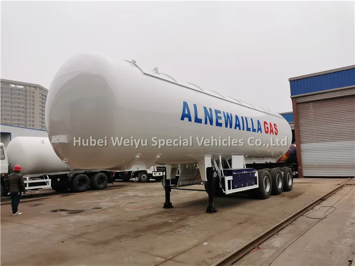 Tri-Axle 54000L LPG Tanker Semi Trailer LPG Truck Trailer 27 Tons Propane LPG Transport Tanker Trailer