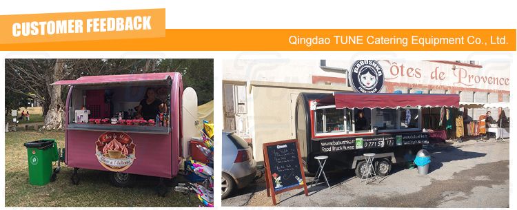 Tune 230cm Length Mobile Food Trailer Hot Dog Mobile Food Cart Snack Food Carts CE Approved