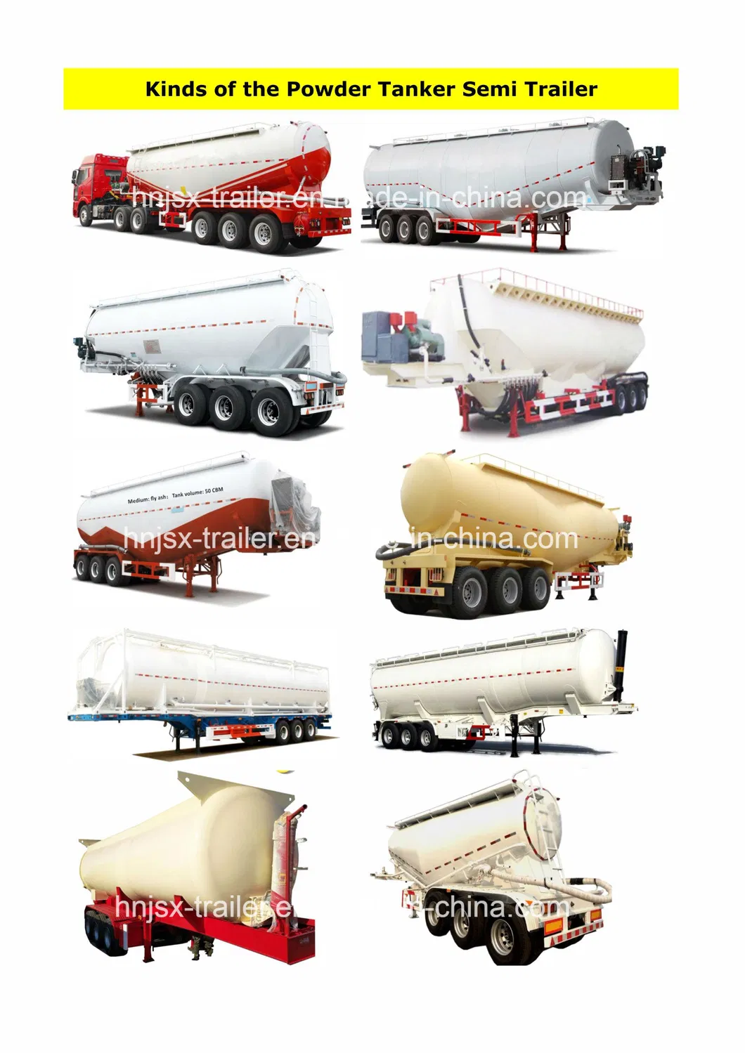 Wheat Grain Flour Hopper Dumping Trailer