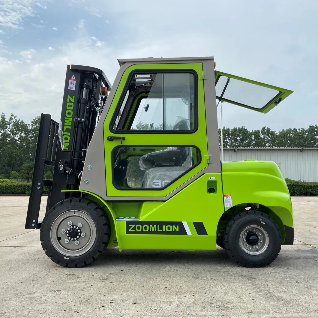 Zoomlion 3t Fork Lifting Machine with Cab Forklift Block Clamp Truck 3 Stage